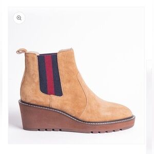 CECELIA NEW YORK - GEMMA SLIP ON‎ LOW WEDGE BOOT NUTELLA SIZE 9
